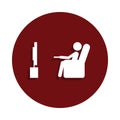 watch TV icon in glyph badge style. One of bad habbits collection icon can be used for UI/UX Royalty Free Stock Photo