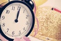 Watch at twelve on the new years party, filtered Royalty Free Stock Photo