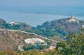 Watch the wide Ayeyarwady river from Sagaing Hill Royalty Free Stock Photo