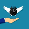 A watch with wings in hand. Give yourself time freedom. watch