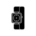 Watch wrist icon, vector illustration, black sign on isolated background Royalty Free Stock Photo