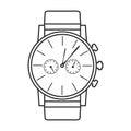 Watch wrist vector icon.Outline vector icon isolated on white background watch wrist. Royalty Free Stock Photo