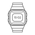 Watch wrist vector icon.Outline vector icon isolated on white background watch wrist. Royalty Free Stock Photo