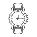 Watch wrist vector icon.Outline vector icon isolated on white background watch wrist. Royalty Free Stock Photo