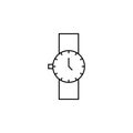 Watch, Wristwatch, Clock, Time Thin Line Icon Vector Illustration Logo Template. Suitable For Many Purposes.