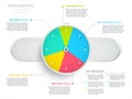 Watch or wristwatch 3 step business process pie chart infographics. Clock corporate workflow circle graph elements. Company Royalty Free Stock Photo