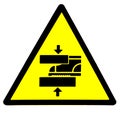 Watch your step. Danger, moving machinery sign.