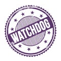 WATCHDOG text written on purple indigo grungy round stamp