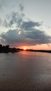 watched the sunset on the Kahayan river Royalty Free Stock Photo