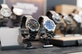 Watches in a luxury store Royalty Free Stock Photo