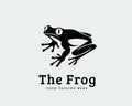 Watchful black frog art logo design inspiration