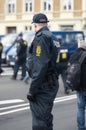 The watchful eye of law enforcement. police during a protest.