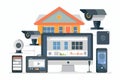 Watchful monitoring systems safeguard urban properties through doors and windows, integrating camera sensors for enhanced security