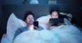 Watching Cell Phone Before Sleep At Night