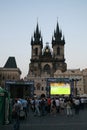Watching Euro 2008 in Prague Royalty Free Stock Photo