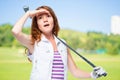 Watching the flight of a golf ball Royalty Free Stock Photo