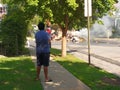 Watching a Garbage Fire Burning in a Residential Neighborhood