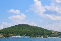 Watching the Heybeliada Island from a steamboat. Royalty Free Stock Photo