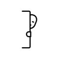 Black line icon for Watching, observant and looking