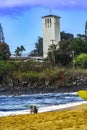 Watching Large Waves Surfer Waimea Bay North Shore Oahu Hawaii Royalty Free Stock Photo