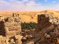 Oasis of Taghit from the Djebel Baroun ruins Royalty Free Stock Photo