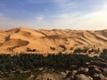 Oasis of Taghit from the Djebel Baroun ruins Royalty Free Stock Photo