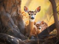Ai Generated illustration Wildlife Concept of Watching Over Me Royalty Free Stock Photo