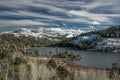 Watching Red Lake slowly freeze over near Kirkwood Ski Resort Royalty Free Stock Photo