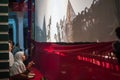 Watching Shadow puppet show in Selatpanjang, Riau, Indonesia by Ki Dalang Tunasir
