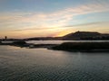 Watching sunrise standing on Egyptian cruise ship upper deck Royalty Free Stock Photo