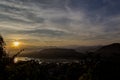 Watching the sunset at the Mekong River in Luang Prabang Royalty Free Stock Photo