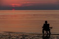 Watching sunset in Virginia Beach Royalty Free Stock Photo