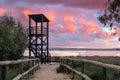 Watching the sunset from the watchtower of the lagoon Royalty Free Stock Photo