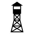 Watching tower Overview forest ranger fire site icon black color vector illustration flat style image