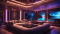 watching tv in modern Livingroom Lone modern sail boat sailing on calm blue water