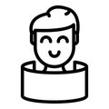 Watching virtual reality icon, outline style