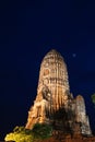 watchiwattanaram Pagoda at night Royalty Free Stock Photo