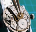 Watchmaker repairing watch