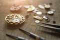 Watchmaker's workshop, watch repair Royalty Free Stock Photo