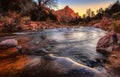 The Watchman at Sunset, Zion National Park, Utah Royalty Free Stock Photo