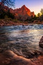 The Watchman at Sunset, Zion National Park, Utah Royalty Free Stock Photo