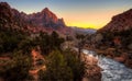 The Watchman at Sunset, Zion National Park, Utah Royalty Free Stock Photo