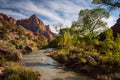 The Watchman and Virgin River, Zion National Park, Utah Royalty Free Stock Photo