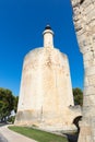 City wall of Aigues Mortes, land of Camargue and Provence, medieval town and history, Le Gard, France Royalty Free Stock Photo