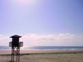 Watchtower of the beach watchers in the bay of CÃÂ¡diz capital, Andalusia. Spain. Royalty Free Stock Photo