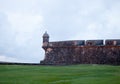 Watchtower of castle El Morro old spanish citadel in San Juan, Puerto Rico