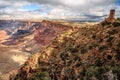 Watchtower Cloudy Views at Desert View, Grand Canyon National Park, Arizona Royalty Free Stock Photo