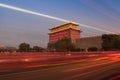 Watchtower of Desheng Gate in Beijing at Night Royalty Free Stock Photo