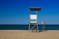 Watchtower on the empty beach, Cape Cod, Massachusetts, Royalty Free Stock Photo