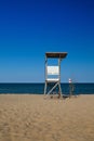 Watchtower on the empty beach, Cape Cod, Massachusetts, Royalty Free Stock Photo